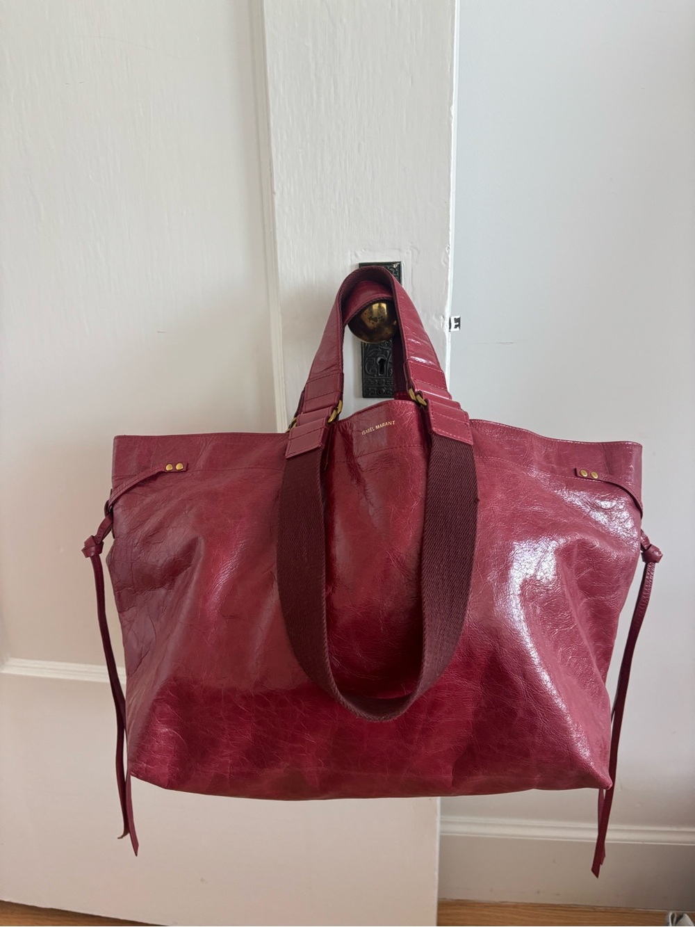 Isabel Marant Burgundy Wardy shopper tote